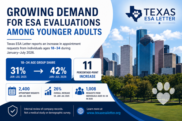 Texas ESA Letter Reports Growing Demand for ESA Evaluations Among Younger Adults in 2026