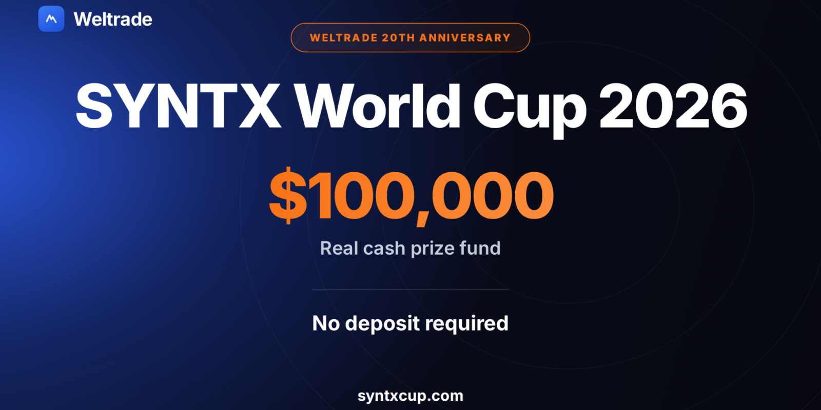 Weltrade Announces Synthetics Trading World Cup 2026 with 100000$ prize fund to celebrate 20th Anniversary